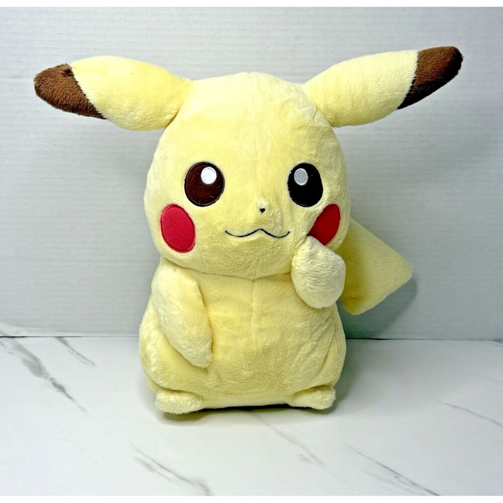 Pokemon Pikachu Plush Toy Stuffed Soft Kawaii Yellow Red Cheeks Brown Ear Tips